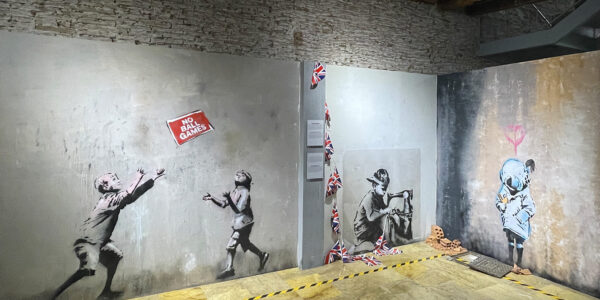 Entrance to the Banksy Museum in Barcelona